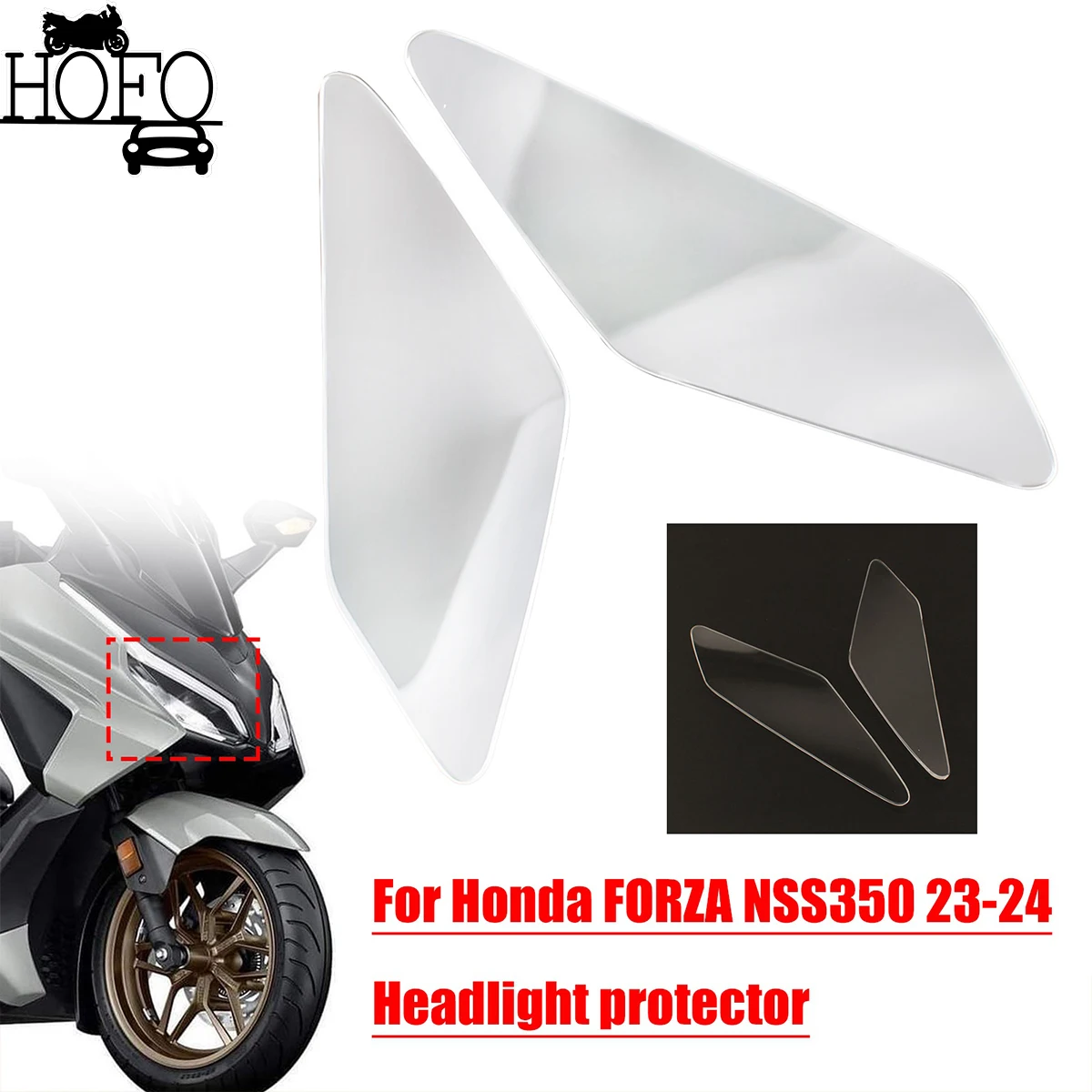 

2 Pcs/Set Motorcycle Clear Headlight Cover Head Light Shield Case Motorcycle Accessories For Honda FORZA NSS350 2023-2024