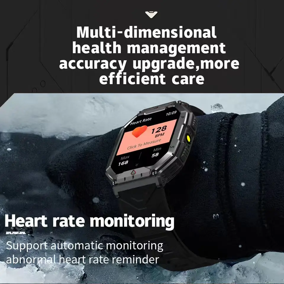 2025 جديد ساعة ذكية للرجال 360*360 HD شاشة تعمل باللمس الرياضة مقاوم للماء Smartwatch مراقبة الصحة بلوتوث دعوة الساعات الذكية