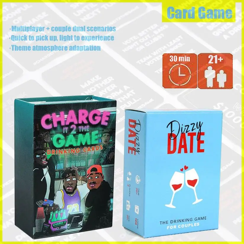 

Настольная игра Charge It 2 и карточные игры Dizzy Date Drinking: Веселое развлечение для вечеринок и свиданий для взрослых (21+)