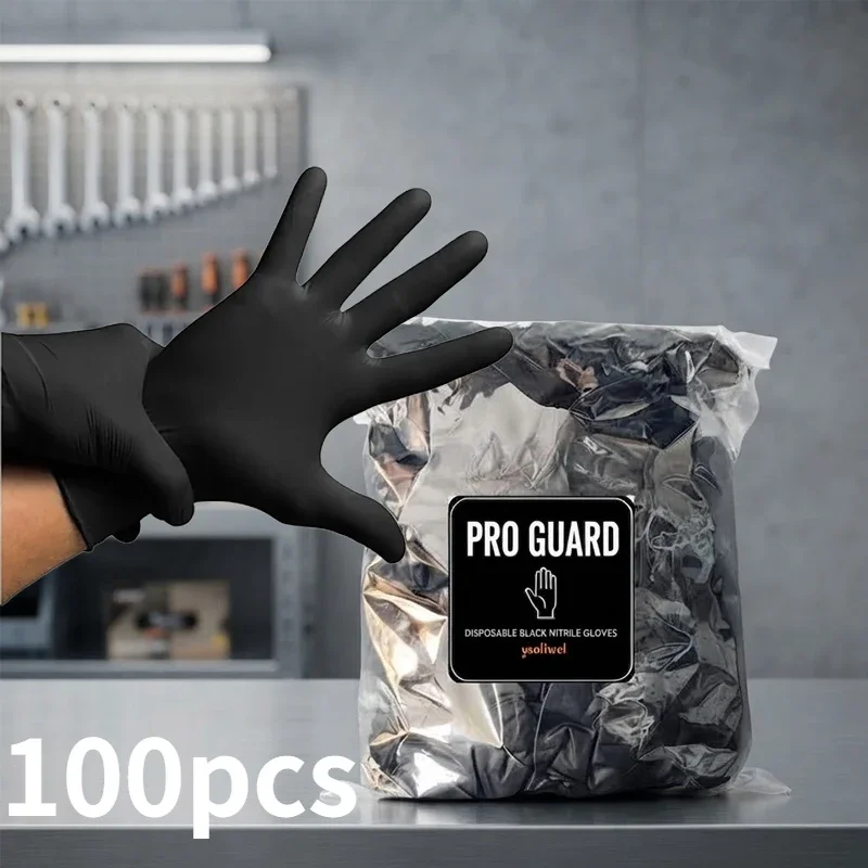 Yunliwei Disposable Black Nitrile Gloves Powder Free Latex Free Durable for Kitchen Cleaning Food Handling Medical Examination