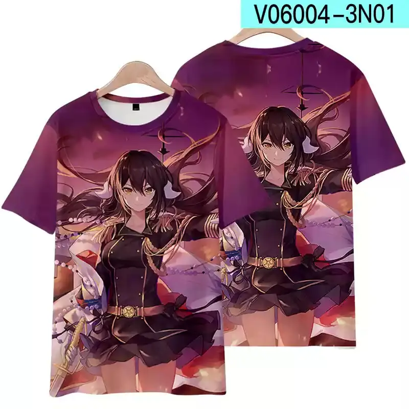 Popular Game Azur Lane T-shirt 3D Print Men/Women Anime t shirt Casual Harajuku O-Neck Short Sleeve Y2k Top Cartoon Tee Clothing