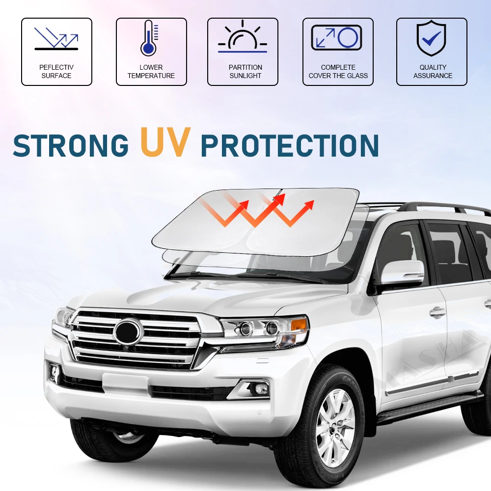 For Toyota Land Cruiser Prado 90 120 150 100 200 Windshield Sun Shade Sunshade Sun Visor Protector Foldable Blocks UV Rays