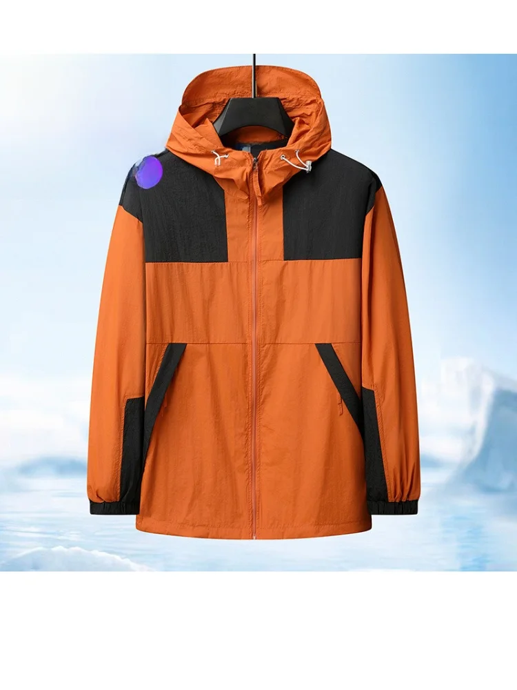 

Men's Summer Thin Windbreaker Outdoor Sports Sun Protection Clothes Breathable Waterproof Fce Lined Long Sve Jaet