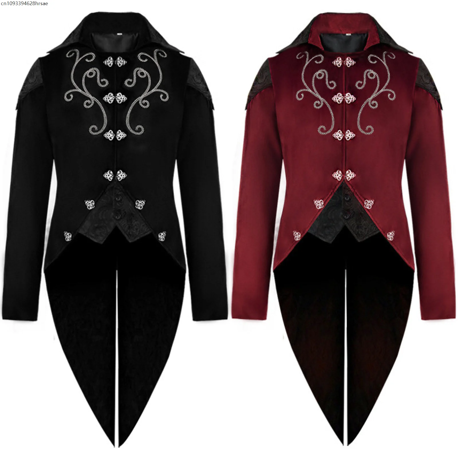 

Victorian Nobleman Jacket Medieval Cosplay Pirate Tuexdo Men Renaissance Frock Steampunk Tailcoat Halloween Costume Party Outfit
