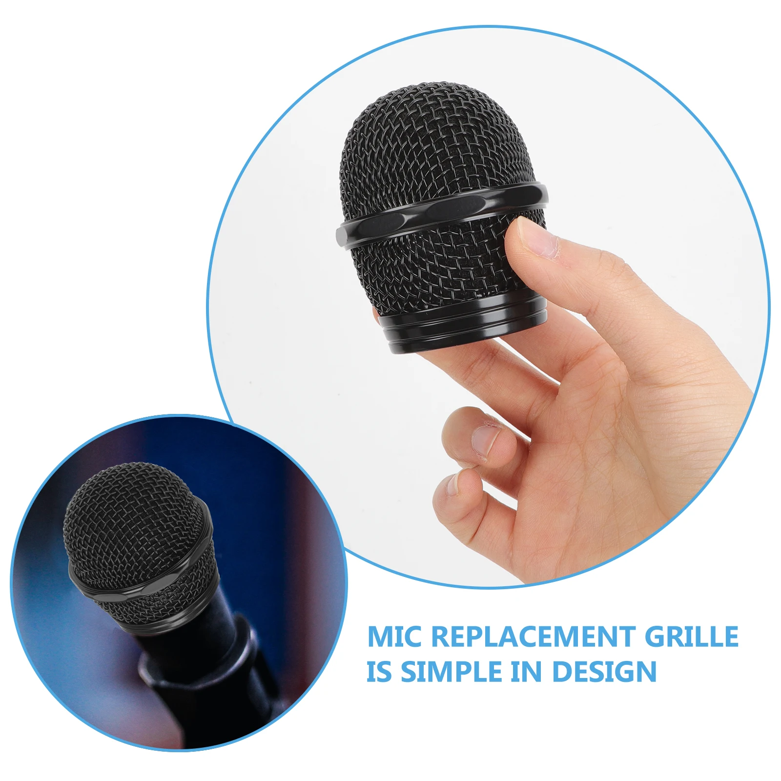 

Metal Microphone Grille Durable Black Replacement Ball Head Fittings Mesh Wireless Mic Supplies Accessories Parts