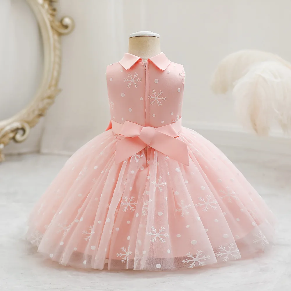 Kids Girls Pleated Flower Girl Dress Pageant Wedding Vestidos Birthday Party Dresses 1 3 5 7 Years Summer Chiffon Princess Dress