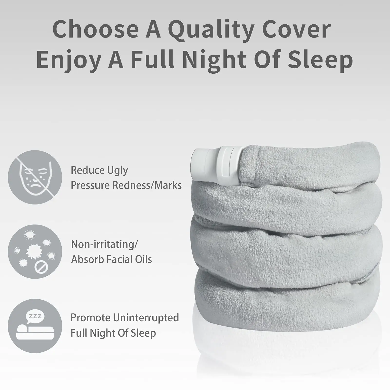 CPAP Hose Cover with Zipper for Standard 6 Foot CPAP Tubing Reusable Comfort Fleece Tube Insulator Super Soft Washable