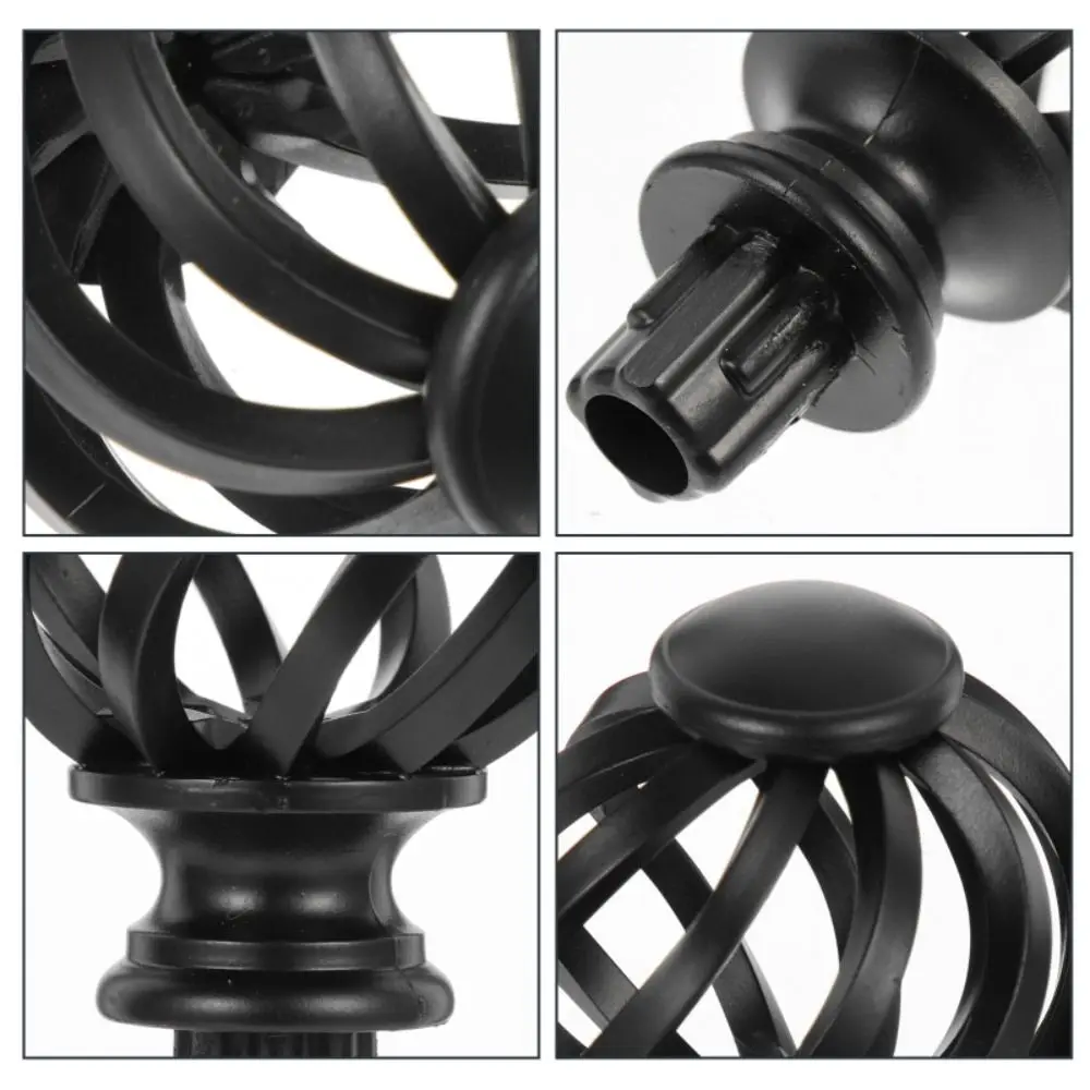 Replacement Curtain Rod Finials Spiral Birdcage Window Head Rods Not Deform Plastic Spiral Ball Drape Accessories Living Room