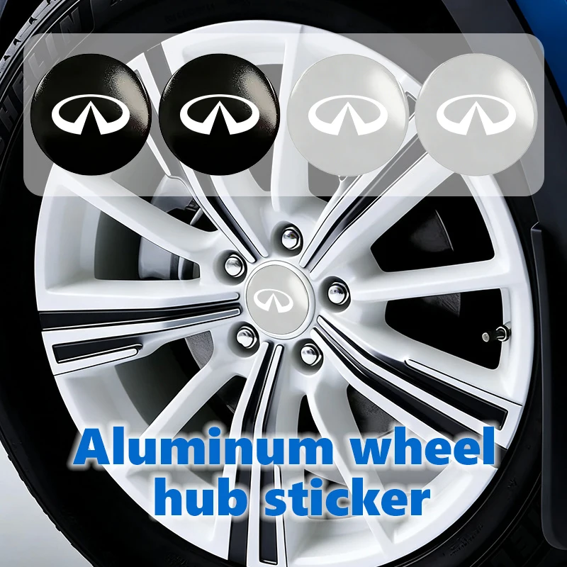4pcs 3D Car Logo Wheel Center Hub Cap Dust-proof Badge Sticker For Infiniti FX35 Q30 G37 QX70 G35 QX50 QX60 QX80 QX30 JX35 G25