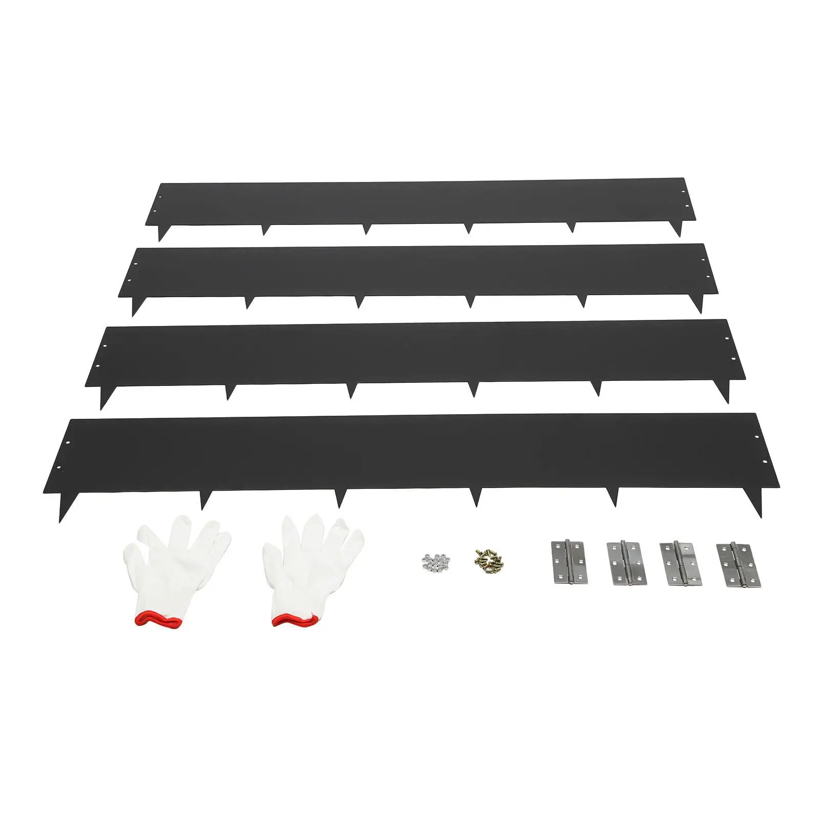 4 Pcs Metal Landscape Edging Lawn, Edging Borders Black Bendable Steel Edging