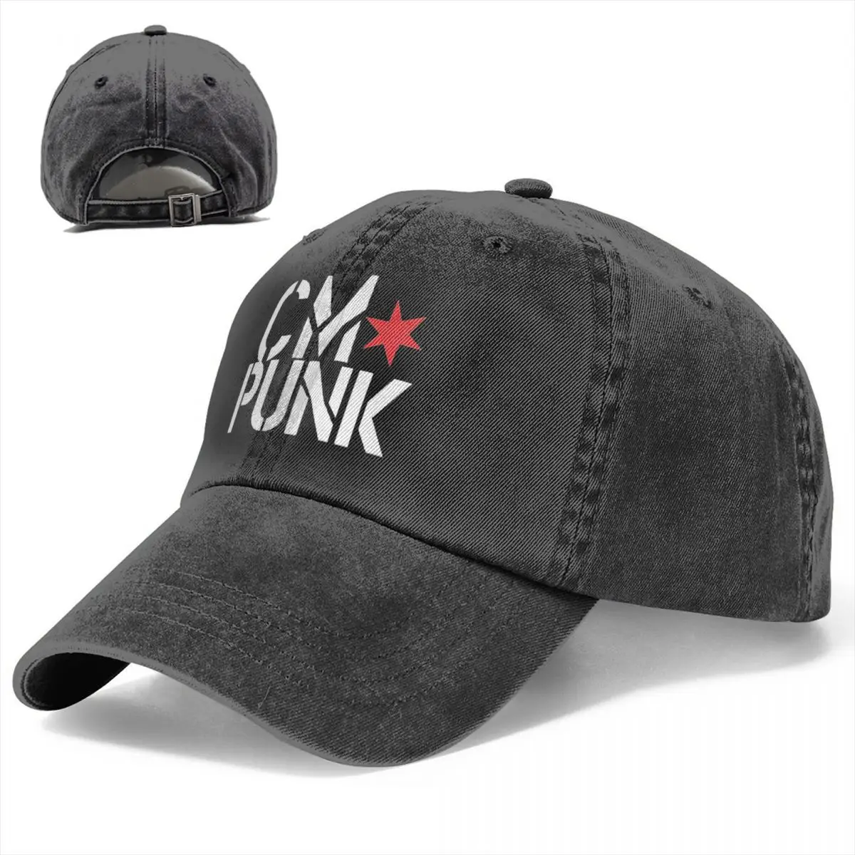 Vintage Famous Wrestler Baseball Caps Unisex Style Distressed Denim Washed Headwear Return Of Cm Punk Outdoor Gift Hats Cap