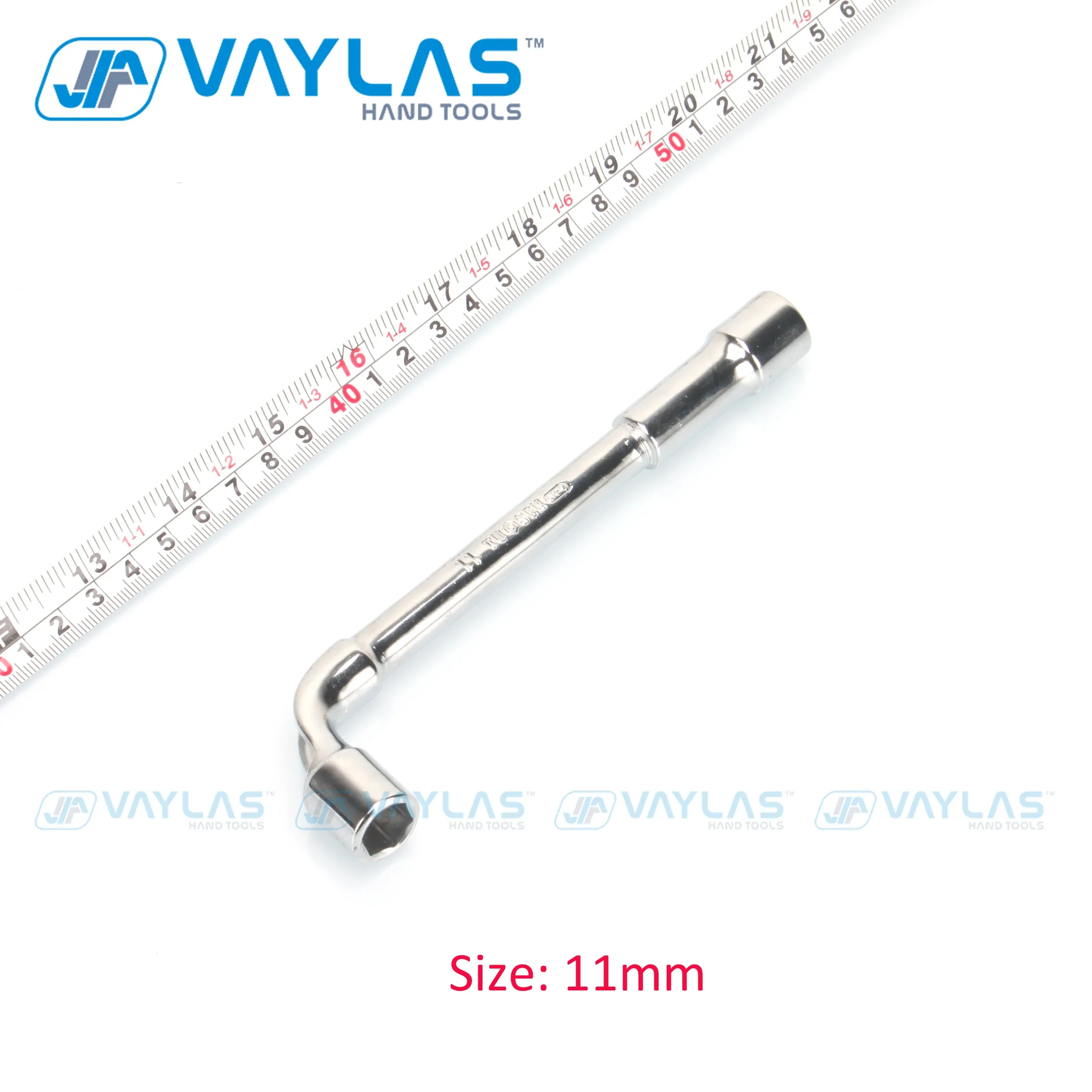 11mm L Type Angled Socket Wrench Spanner With Thru Hole, Chome Vanadium