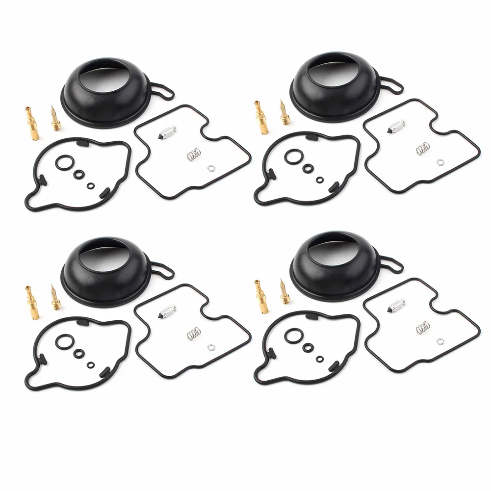 4Sets Motorbike Rubber Carburetor Card Rebuild Kit Diaphragm  For Honda VFR750F 1994 1995 1996 1997