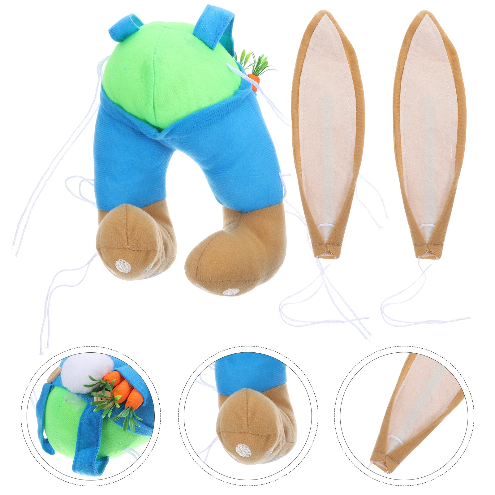 

Flower Bunny Wreath Decoration Easter Rabbit Frame Blue Shaped Hanging Festive DIY Creative Wreath Pendant