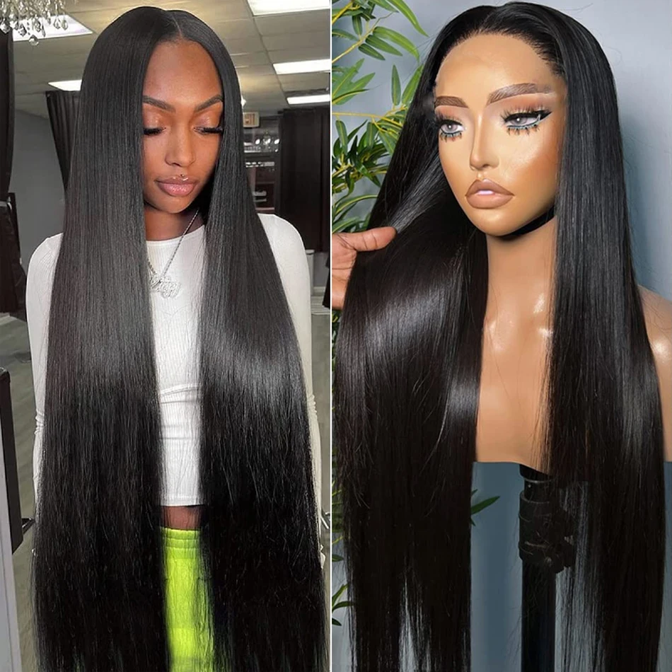 

100% Human Hair Lace Frontal Wig Transparnet HD Lace Wig 13x4 Human Hair 12A Peruvian Bone Straight 4X4 5X5 Wigs for Black Women