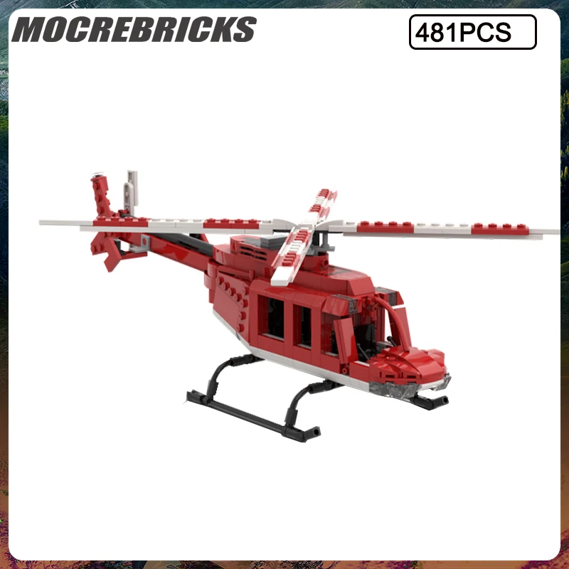 Serie militar MOC, aviones de rescate manejables, montaje de bloques de construcción, conjunto de modelos populares, juguetes para niños, regalo de ladrillos de Navidad