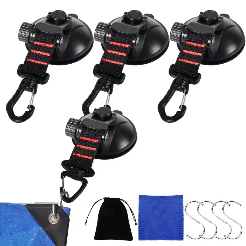 

Tie Down Suction Cups 360 Rotatable Vacuum Suction Cup 4pcs Set Outdoor Camping Tarp Accessory Multi-Purpose Use On Tents Tarps