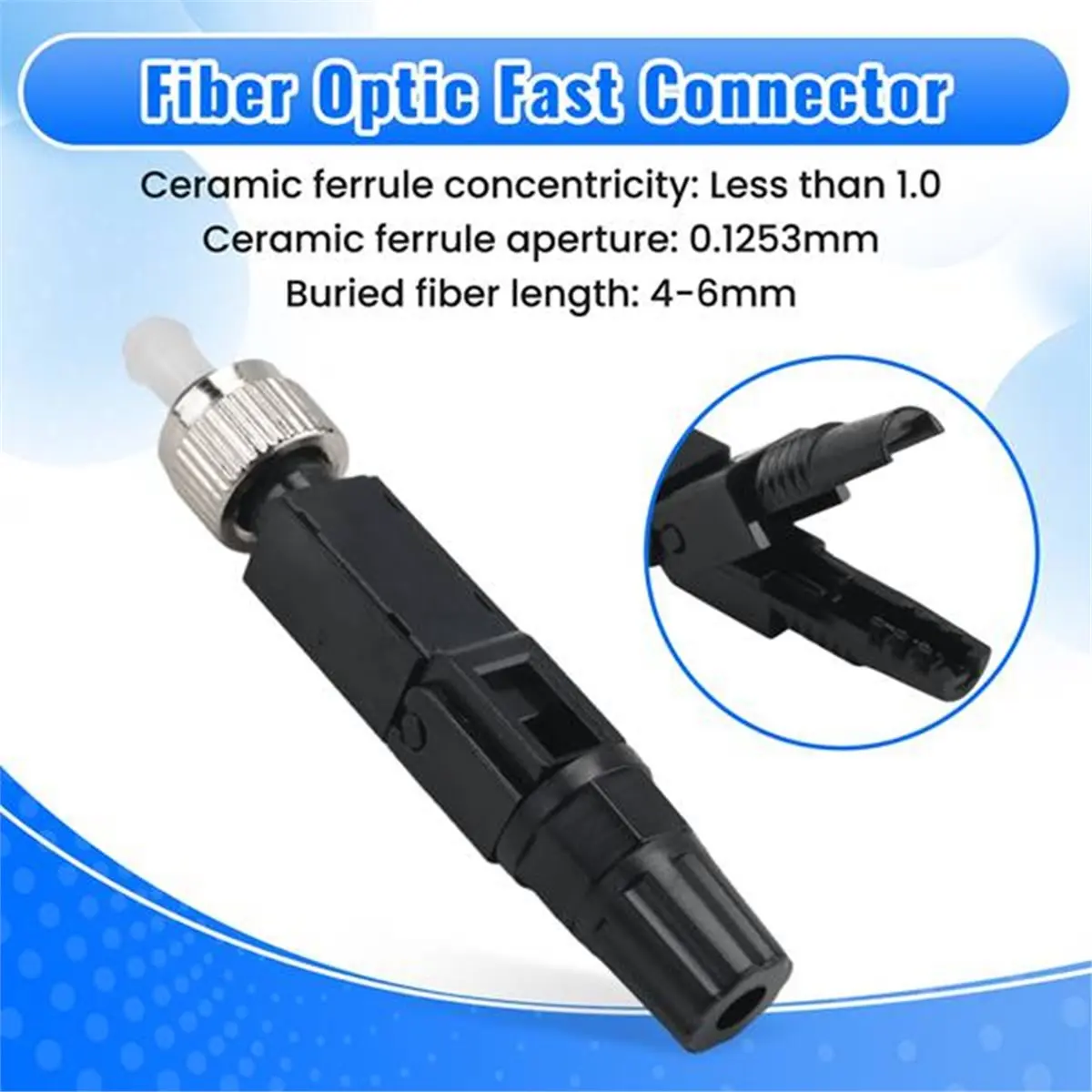 15Pcs FC Single-Mode Cold Splice Optical Fiber Cable Splice Connector Pre-Buried Fiber Optic Quick Connector