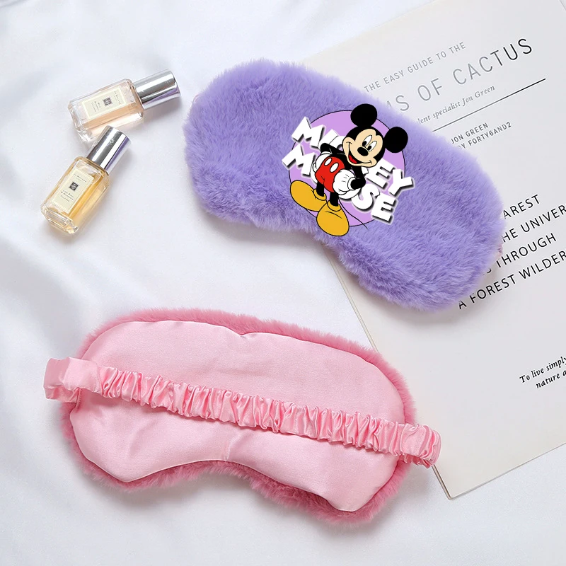 Disney Mickey Minnie Mouse Plush Eye Mask Cute Anime Printed Eyeshade Fashion Cartoon Shading Sleep Well Blindfold Birthday Gift