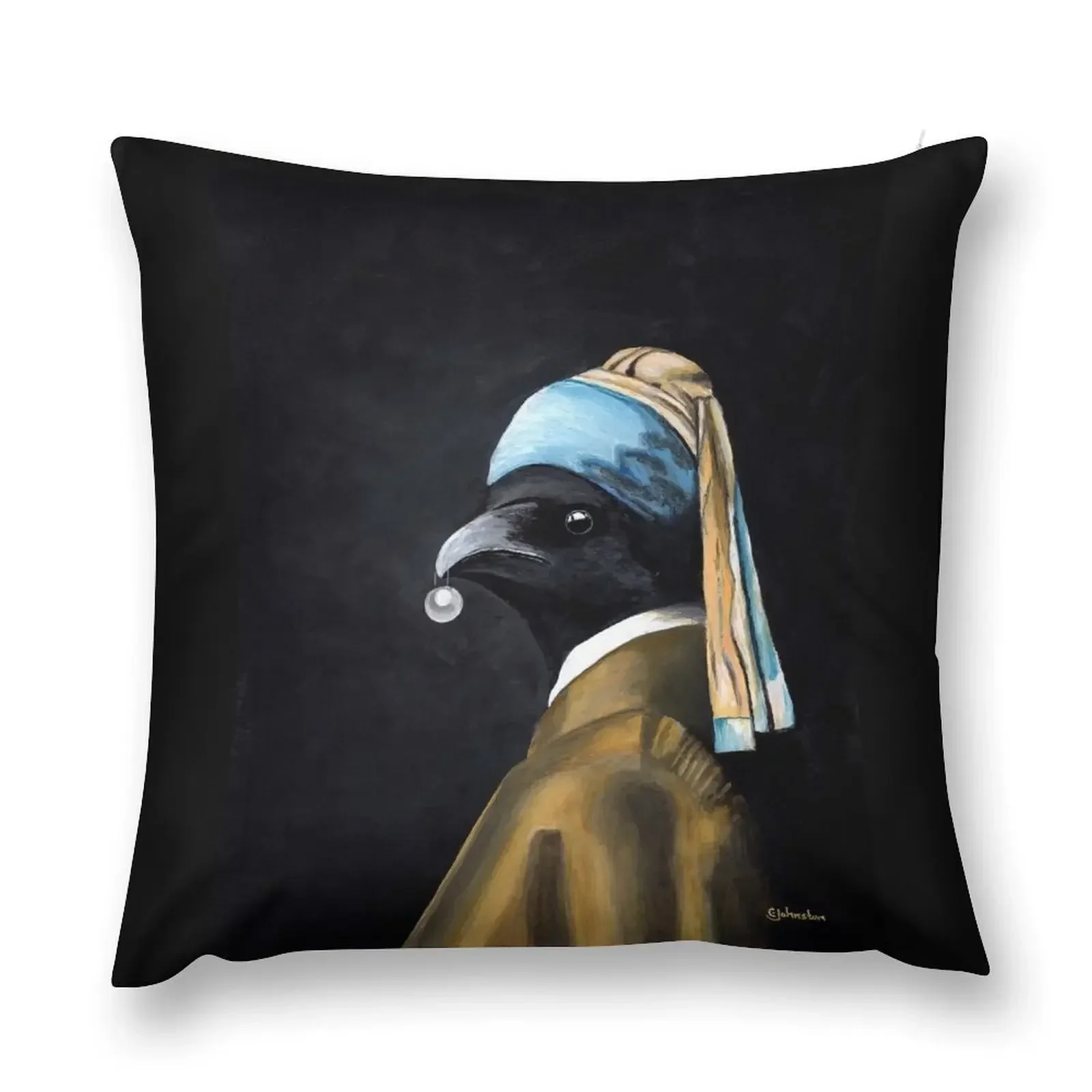 

Crow With the Pearl Earring Throw Pillow Cushions For Decorative Sofa Cushion Child Pillowcase Cushion pillow