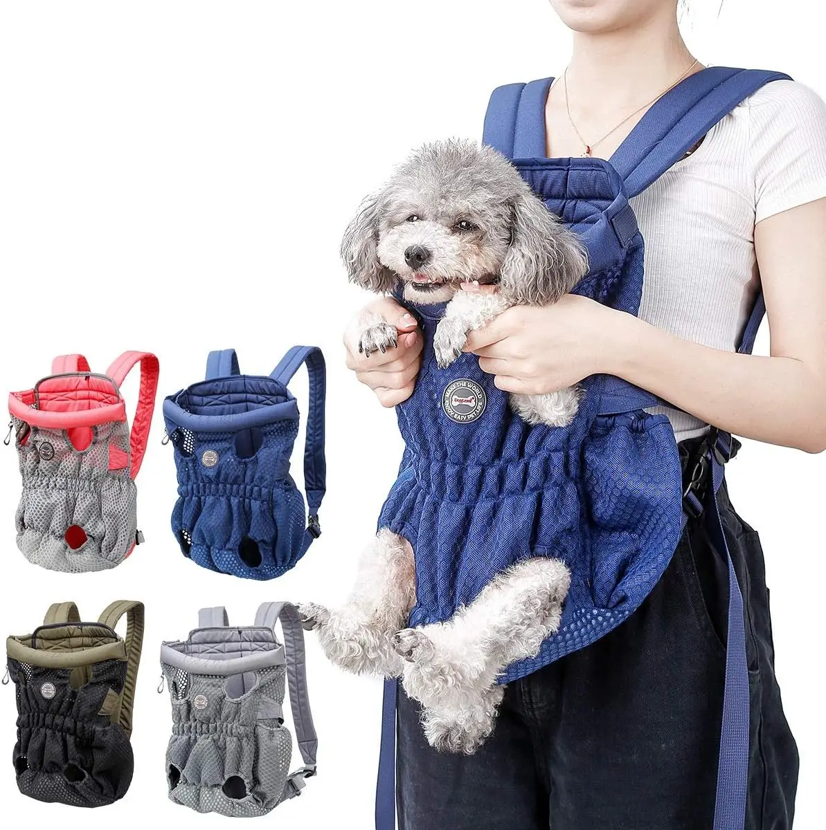 

Dog Travel Bag Carrier Backpack Adjustable Pet Carriers Front Facing Hands-Free Safety Puppy For Small Medium Dog