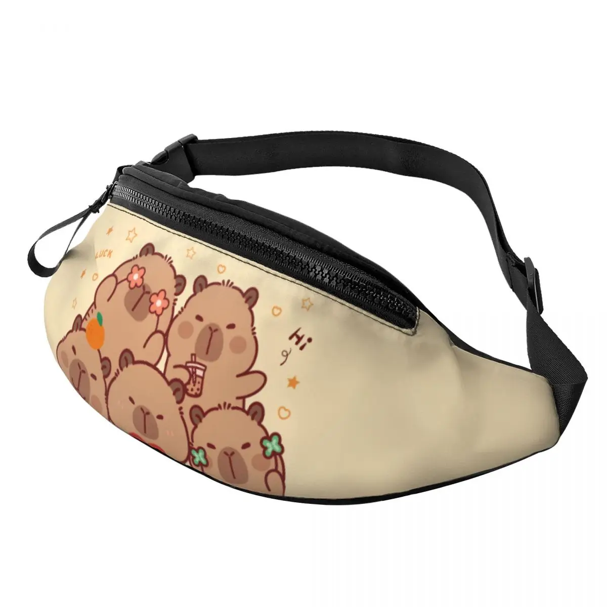 

Custom Cute Capybara Fanny Pack Men Women Crossbody Waist Bag for Traveling Phone Money Pouch