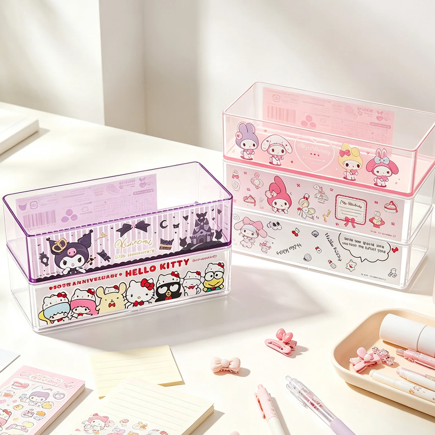 Desk Setup At Home - Organizador de Mesa Transparente com Estampa