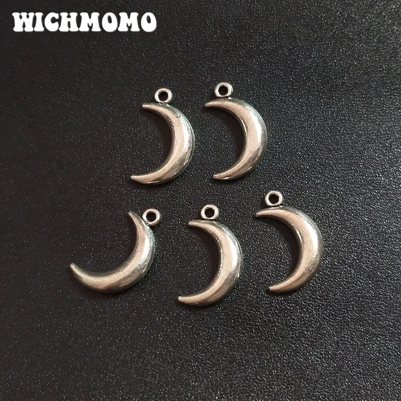 

New Fashion 20pcs 18*5MM Zinc Alloy Moon Charms Pendants for DIY Jewelry Accessories Gifts