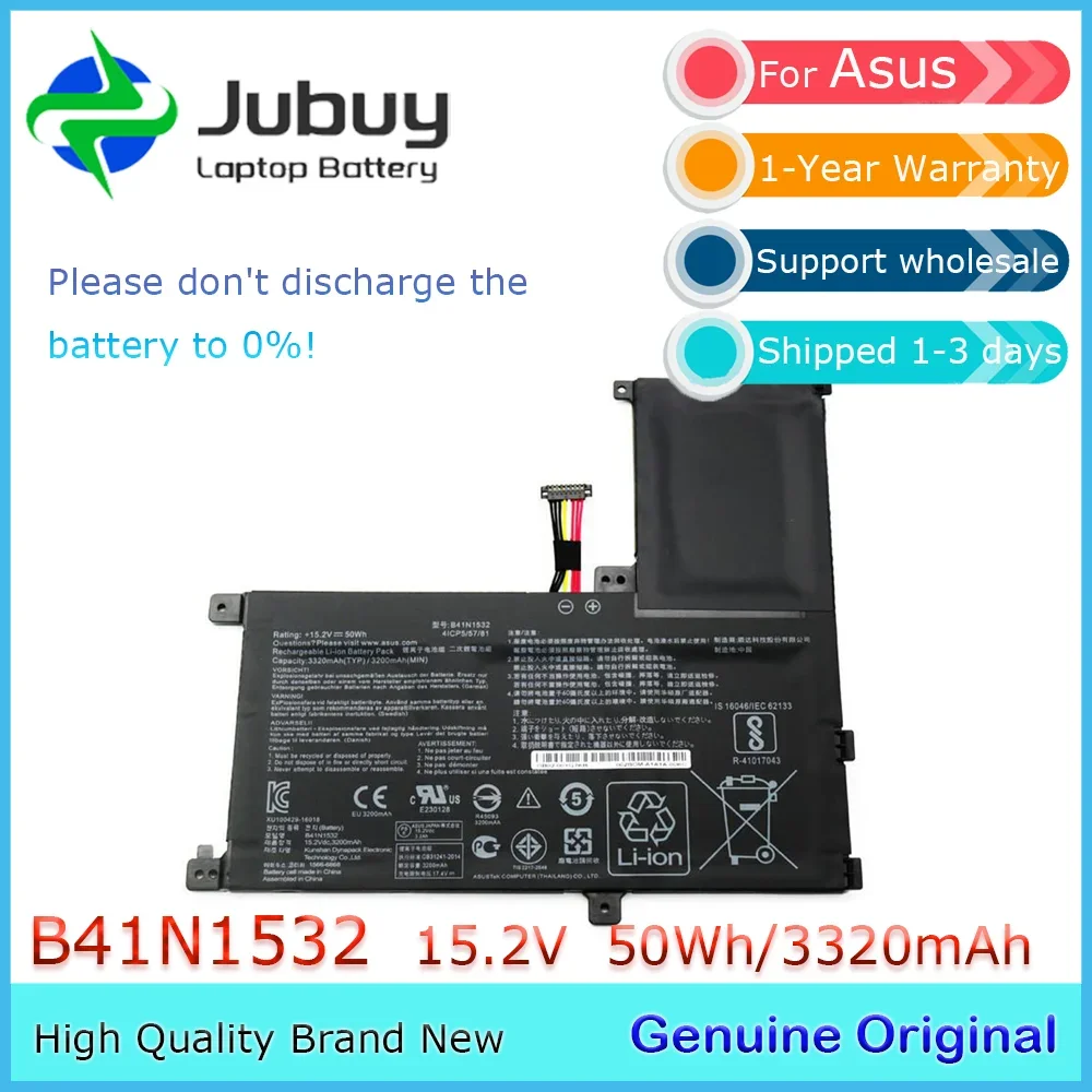 

B41N1532 15,2 В 50 Втч оригинальный аккумулятор для ноутбука ASUS Zenbook Flip Q504U Q504UA Q504UAK UX560UA 0B200- 0201010 и др.