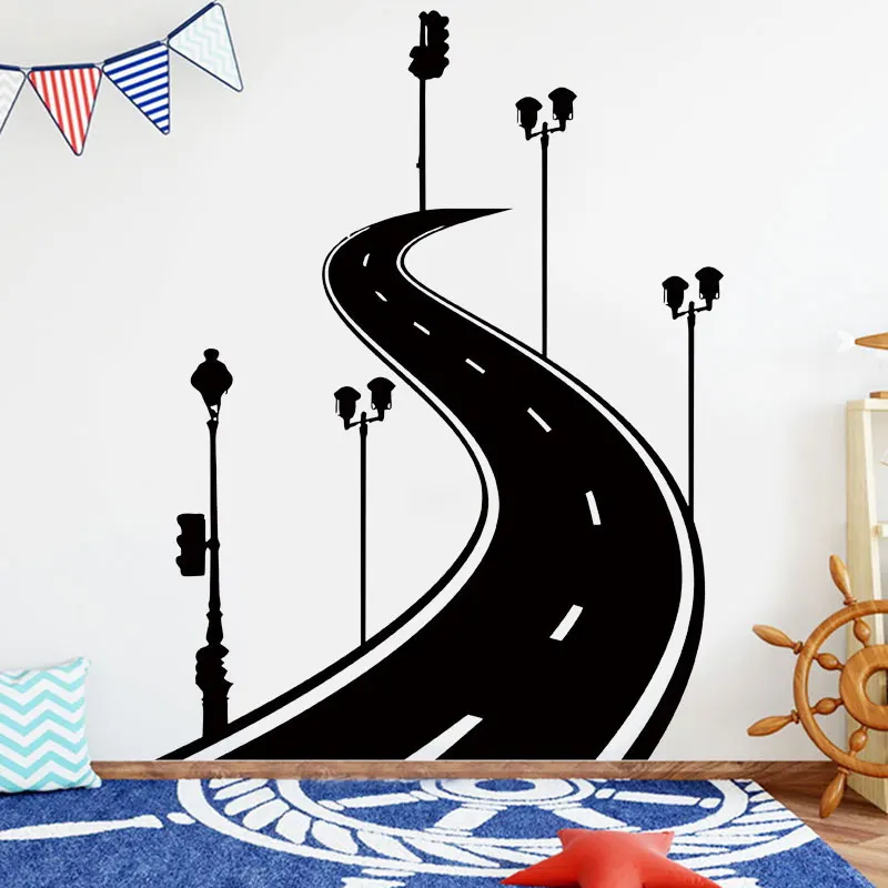 แผนที่ไฟยางTrackแผนที่ป้ายสติกเกอร์ไวนิลArt Home Decorห้องนั่งเล่นห้องนอนเด็กเนอสเซอรี่Decalsภาพจิตรกรรมฝาผนังa688