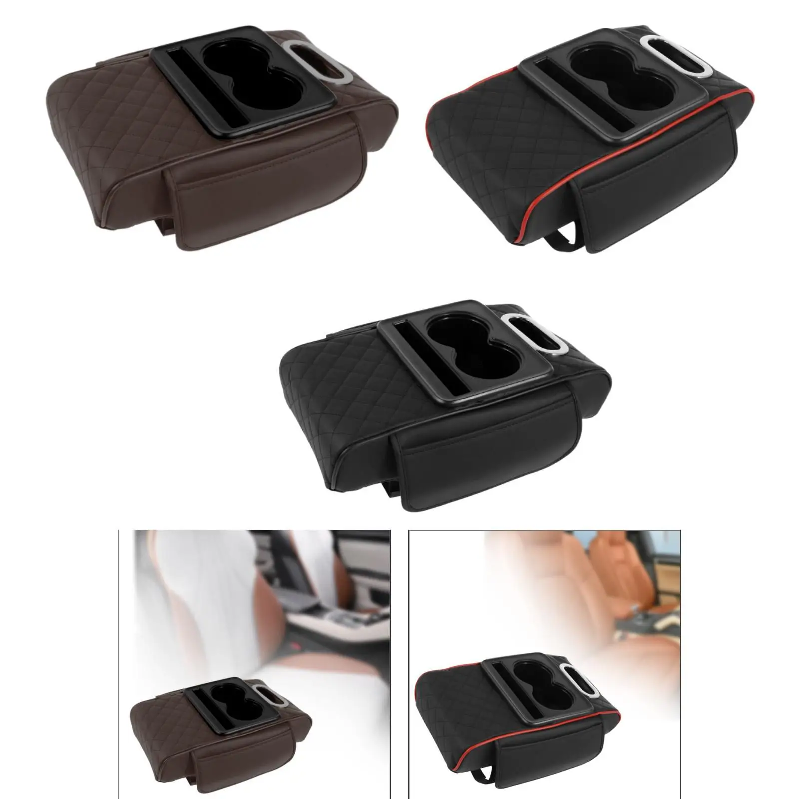 

Generic Armrest Cushion Pad Car Center Console Pad Phone Slot Auto Interior Accessories Tissue Box Slot for Auto Sedan