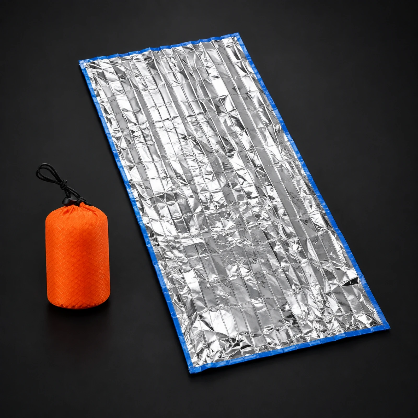 PE Aluminized Film Emergency Sleeping Bag Ultralight Survival Bivy Sack Thermal Bivy Extreme Cold Weather for Camping