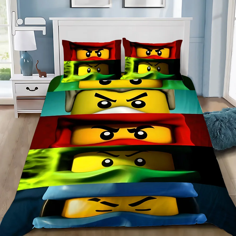 Cartoon Game Pillowcase Bedding Set Boy Girl Bedroom Decoration Children-N-ninjagos Single Double Large Size Duvet Cover Sets