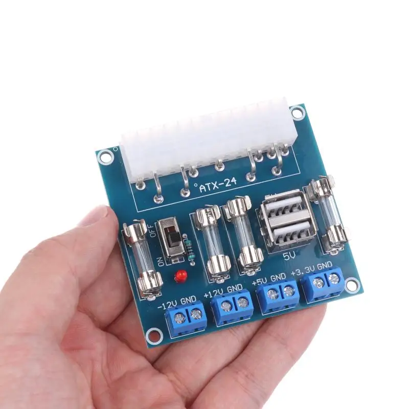 1Pc Power Adapter Supply Test Module Power Supply Circuit Outlet Module HU-M28W Desktop PC Power ATX Transfer Board