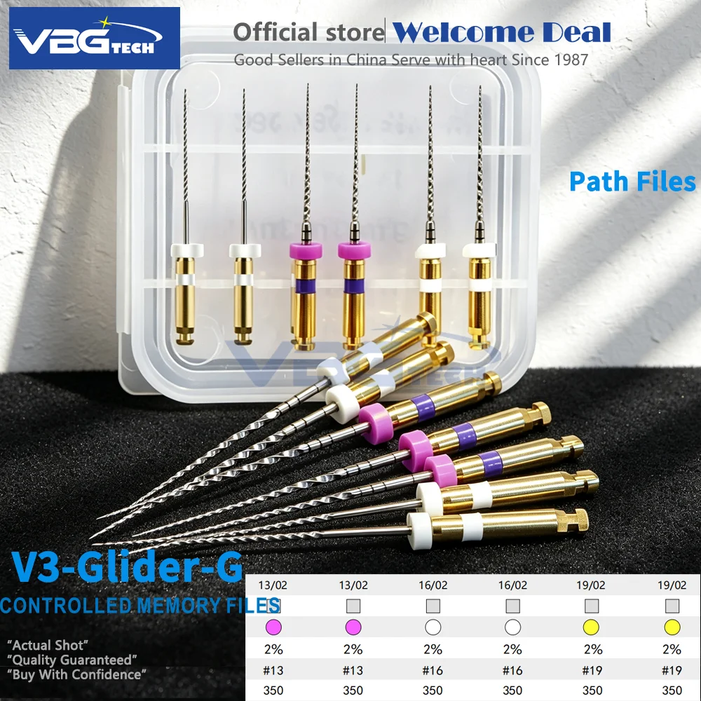Dental Path Glide Endo File Engine Root Canal Blue/Silver/Gold 13#16#19# 02Taper Dentistry Instrument Rotary Endodontic Files