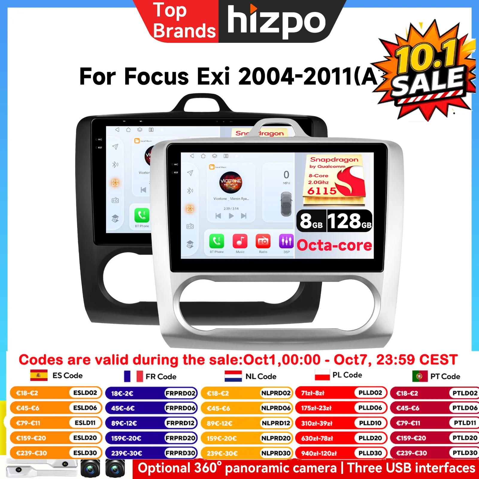 Autoradio Android 15 da 9 Pollici per Ford Focus 2 Mk2 2004-2011, Lettore Multimediale con Navigazione GPS, Stereo 2Din Carplay, Schermo Qualcomm
