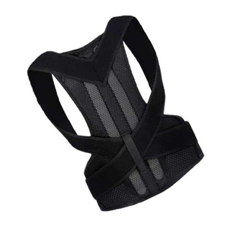 Adjustable Black Back Posture Corrector Shoulder Lumbar Spine Brace Support Belt Health Care for Men Women Unisex