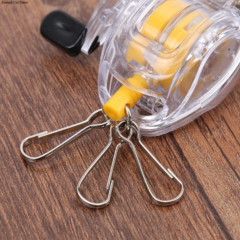 1pc Retractable Small Fishing Reel Key Chain, Multifunctional Portable Fishing Coiled Lanyard Key Ring, Car Key Accessories