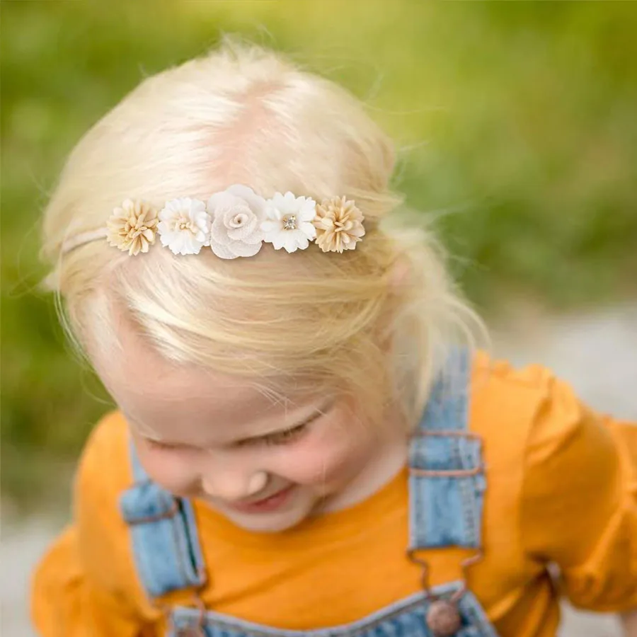 1/3pcs Baby Headbands Flower Hair Accessories Kids Girls Cute Headwear Nylon Soft Elastic Hair Band Gifts for Toddler Headband