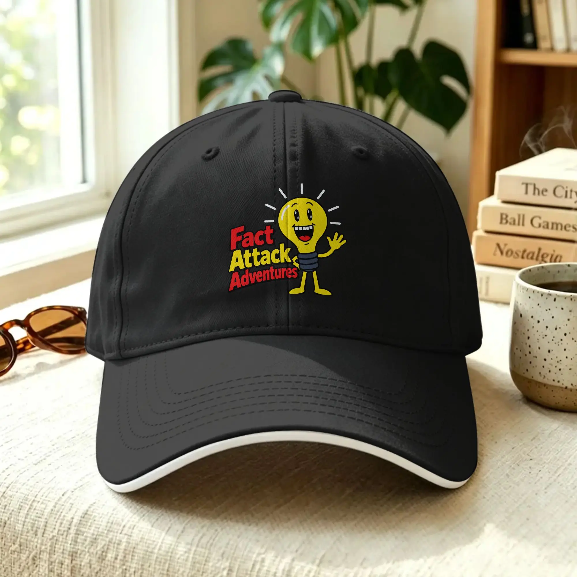 Light Bulb Fact Attack Adventures  Baseball Cap  Hunting Camping Sun-Proof Trucker Hat Unisex-Teens Vintage Print Baseball Caps