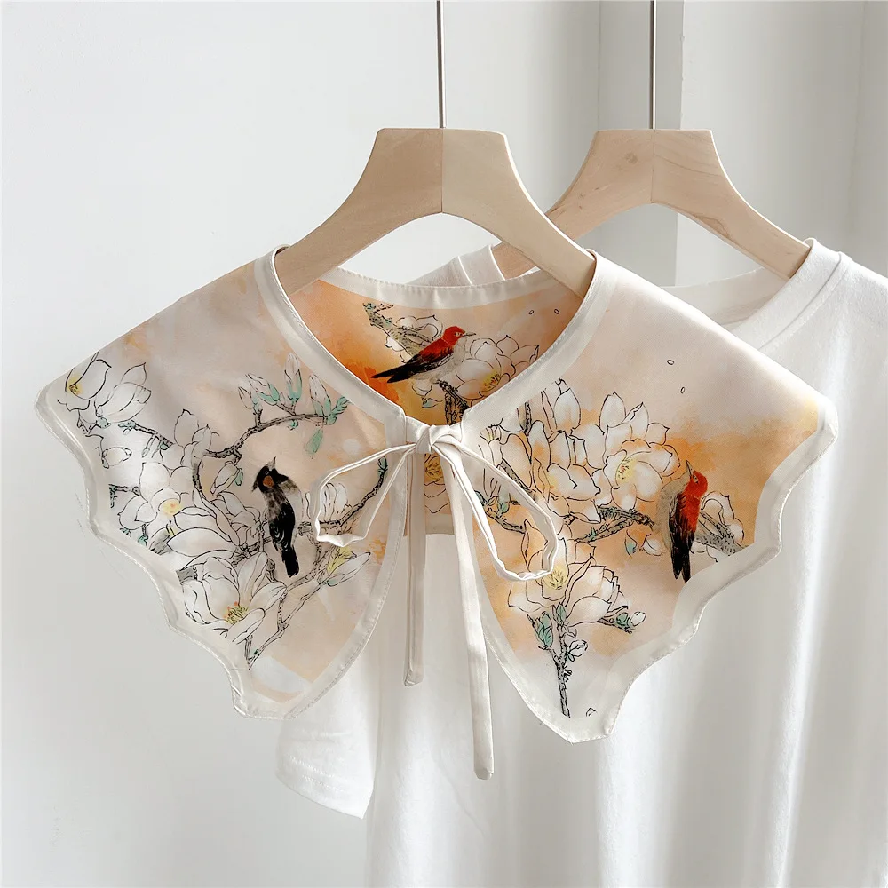 Poncho Shawl Summer Exterior Decoration Women's Scarf Spring and Autumn Thin Tashion Fake Collar Versatile Sun Protection Cape