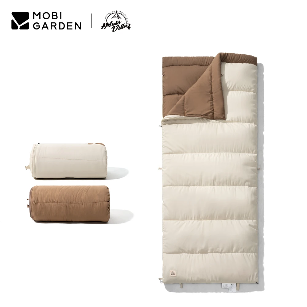 حقيبة نوم للتخييم من Mobi Garden، حقيبة نوم قطنية خفيفة الوزن ودافئة على الظهر للسفر والمشي لمسافات طويلة في الهواء الطلق #1