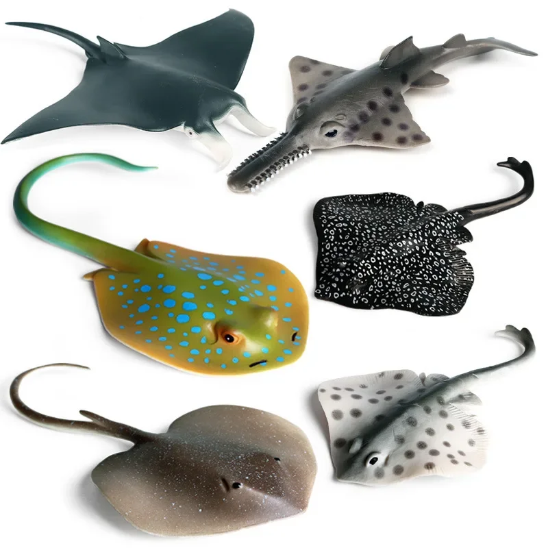 Ocean World Animali Action Figure Modello Figurine Sea Life Batfish Devil Fish Sawfish Acquario Decor Educazione Giocattoli per bambini Regalo