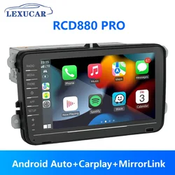 Noname RCD880 Pro Bezprzewodowe radio samochodowe Carplay 8-calowy odtwarzacz Android Auto do VW Passat B5 B6 CC Golf 5 6 Jetta MK5 6 POLO Tiguan