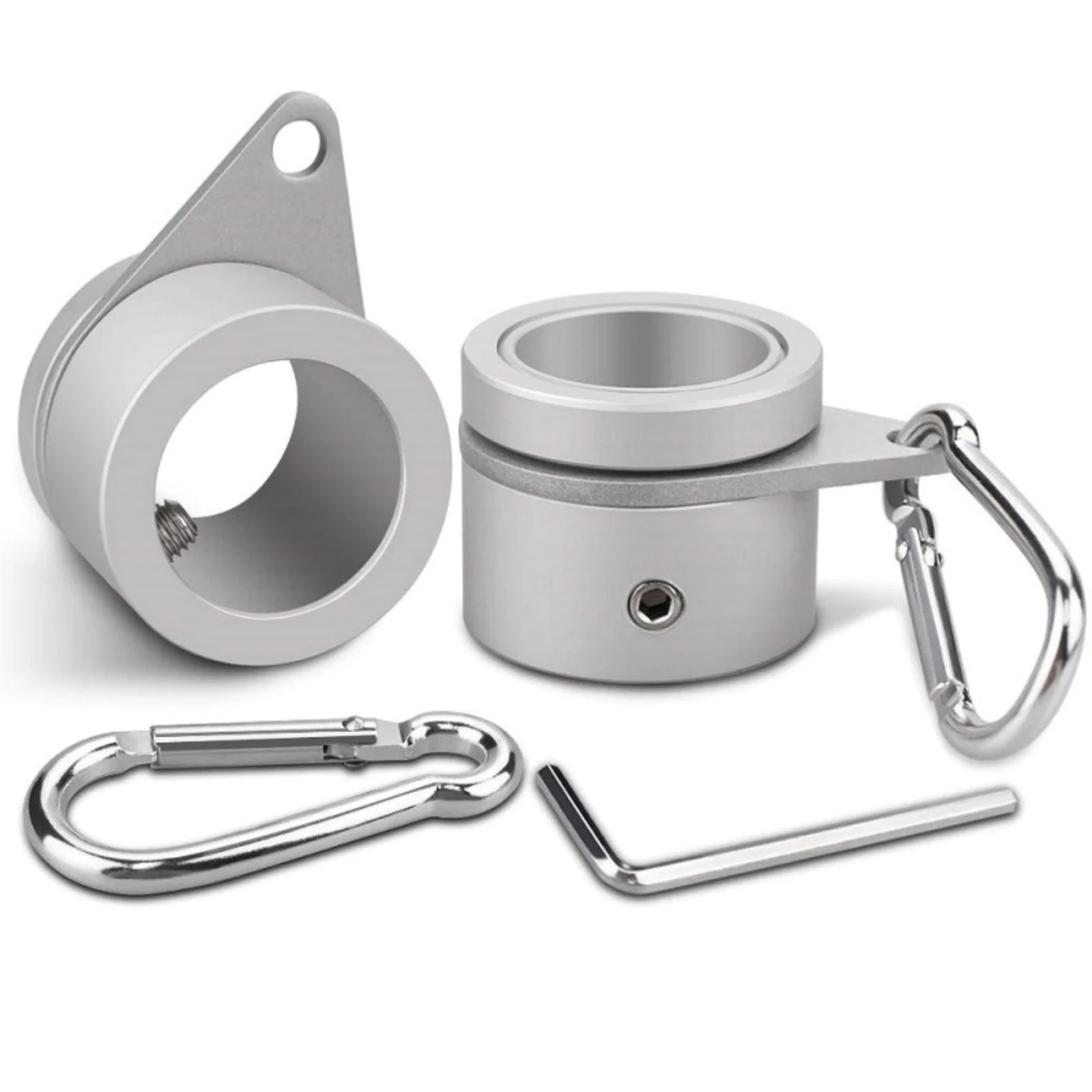 

2 Pcs Aluminum Alloy Flag Pole Rings 360° Rotating Anti Wrap Spinning Clips Mounting Kit Replacement for Outdoor Garden Flagpole