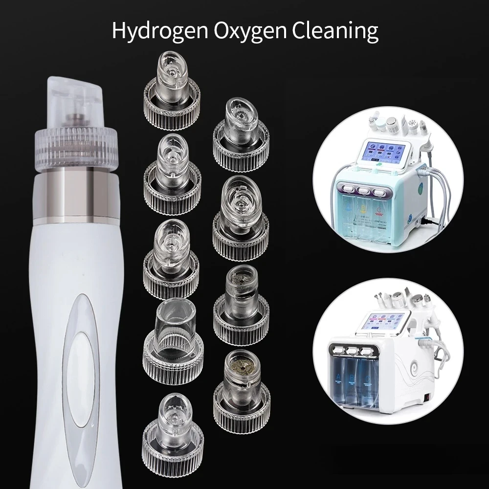 Wholesale Replacement Head 9pcs for H202 Water Oxygen Generation 2 Hydro Dermabrasion Plastic Tips jet Peel Hydrafacial Sets