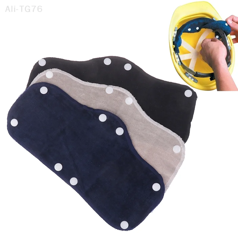 Washable Hard Hat Liner Terry Cloth Snap-On Sweatband Sweat Pads Quick Sweat Absorption Comfortable Headgear for Safety G