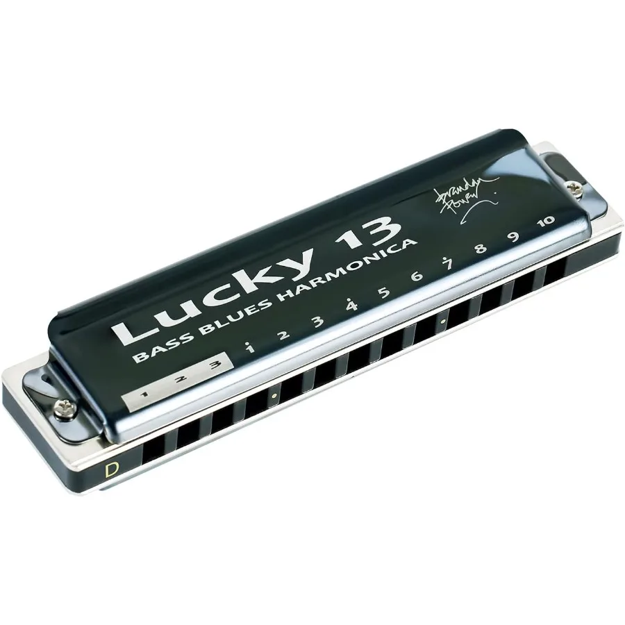 East top Lucky 13 Bass Plus Blues Harmonica 13 فتحة Diatonic Harp Mouth Organ Professional Richter Harmonica in D Key Ideal fo #3