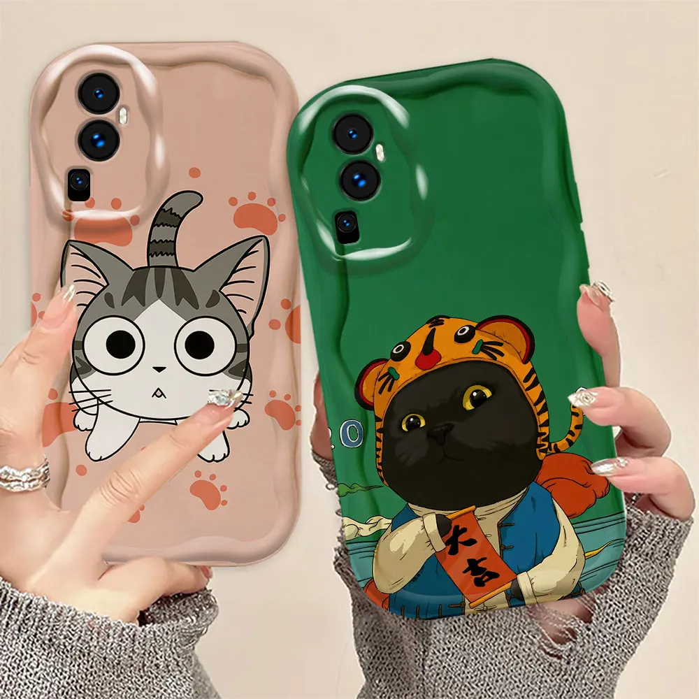 Cute Cartoon kitten Cat  Phone Case Cover For OPPO FindX3lite RENO 12 12F 11 11F 8 8T 7 7Z 6 5 5F 4 LITE PRO 5G