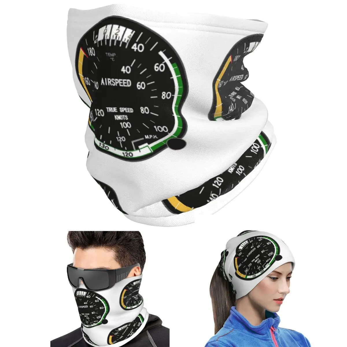Aircraft Speed Indicator Bandana Neck Cover Printed Wrap Scarf Running Balaclava Unisex Adult Washable